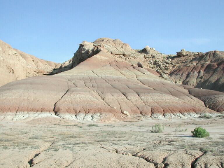 Layered mesa rock formations at Ouray National Wildlife Refuge, Uintah County